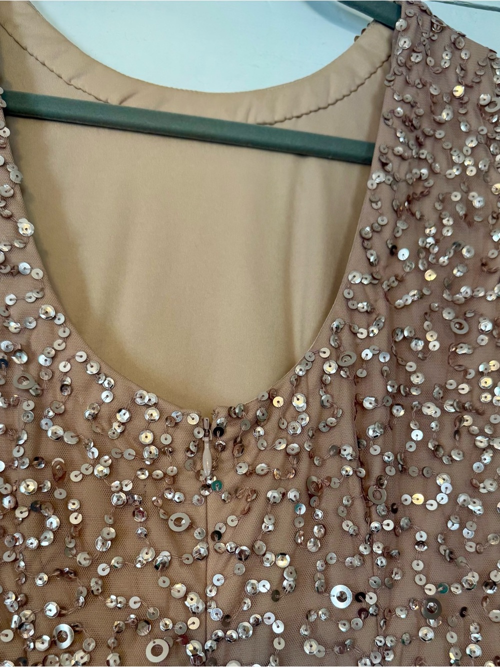 Adrianna Papell Sequin-Embellished Short Sleeve Dress in Rose - Picture 5 of 6